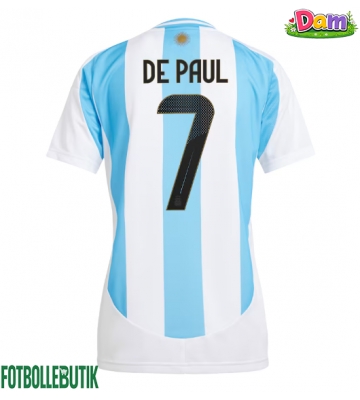 Argentina Rodrigo De Paul #7 Hemmatröja Kvinnor Copa America 2024 Kortärmad